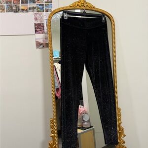 Victoria Secret Black Glitter Velvet Pants